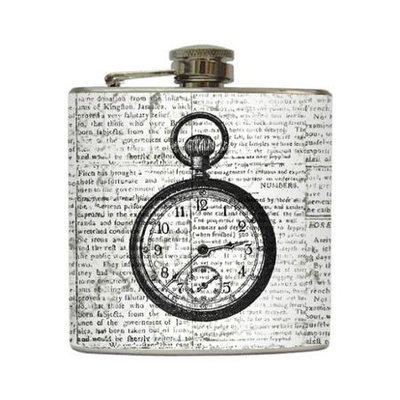 Tick Tock - Liquid Courage Flasks - 6 oz. Stainless Steel Flask