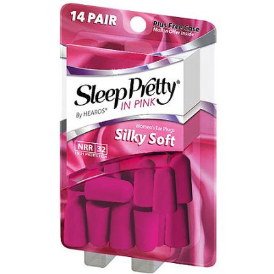 Hearos Sleep Pretty in Pink 14 Pair Ear Plugs + Free Case
