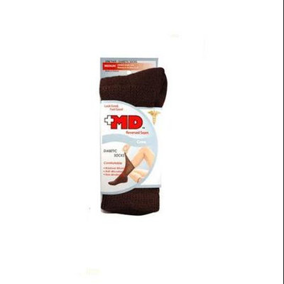Md Usa Seamless Comfort Seamless Toe Diabetic Crew Socks, Black, Medium