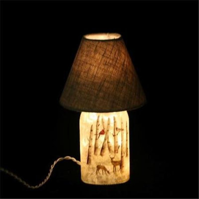 DecorFreak Lighted Glass Bottle With Shade Birds & Deer