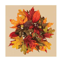 Oddity, Inc. Oddity Inc. 39976 3 in. Fall Maple and Magnolia Leaves Candle Ring - Pack of 2