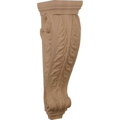 Ekena Millwork 8-in x 30-in Cherry Acanthus Wood Corbel