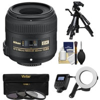 Nikon 40mm f/2.8 G DX AF-S Micro-Nikkor Lens with Ringlight + Tripod + 3 UV/CPL/ND8 Filters + Kit