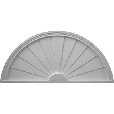 Ekena Millwork PED48X24X02SB 48 In. W X 24 In. H X 2 In. P Architectural accent Half Round Sunburst Pediment
