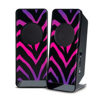 Merkury Innovations MB-SPW5ZM Amplified Stereo Speaker - 60-18000 Hz - 70 dB - Ombre Zebra