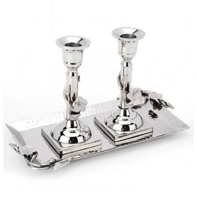 Classic Touch D Cor Classic Touch decor MSCT99S Candelstick Set-Silver