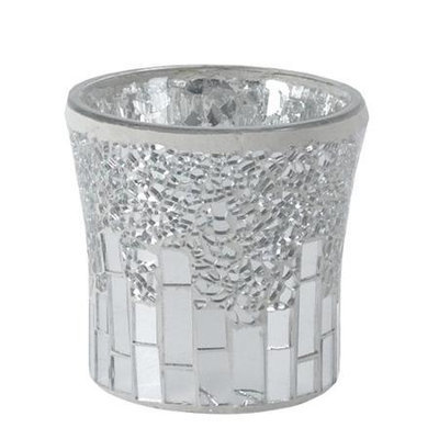 Oddity, Inc. Flared Mirror Votive, Votive, Glass, Silver, Silver, Traditional