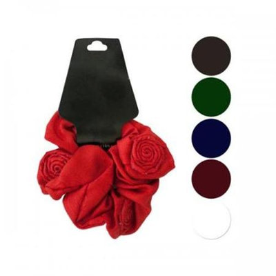 Bulk Buys Bi651 Twisted Rose Accents Hair Scrunchi Pack Of 24