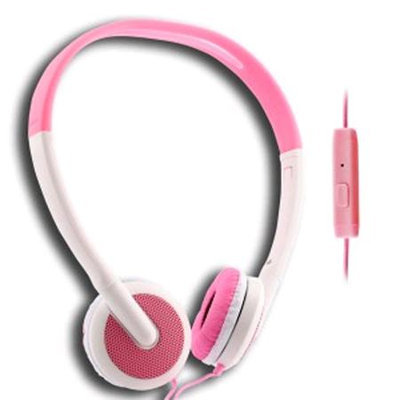 UMA - Lightweight 3.5mm Stereo Headphones - White/Pink