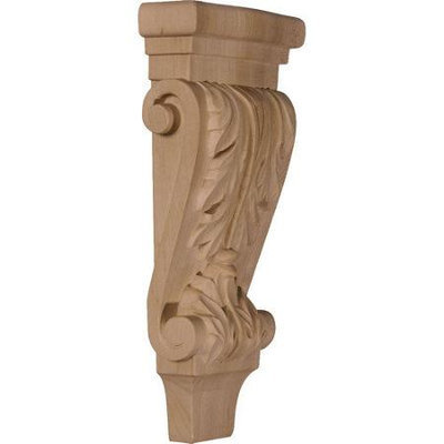 Ekena Millwork 4.75-in x 10-in Walnut Acanthus Wood Corbel