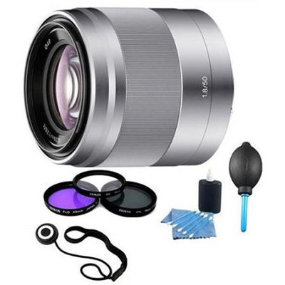 Sony SEL50F18 - 50mm f/1.8 Telephoto Lens with Filters and More