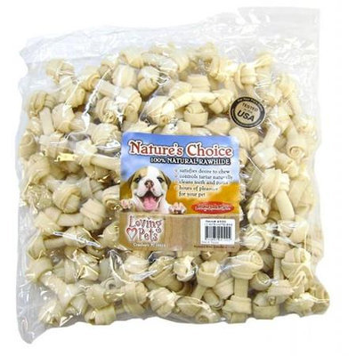 Loving Petsing Pets Rawhide WHITE BONE 2-3in 100PC