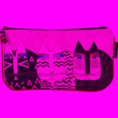 Laurel Burch Beige Wild Cats Three-In-One Cosmetic Bag Set