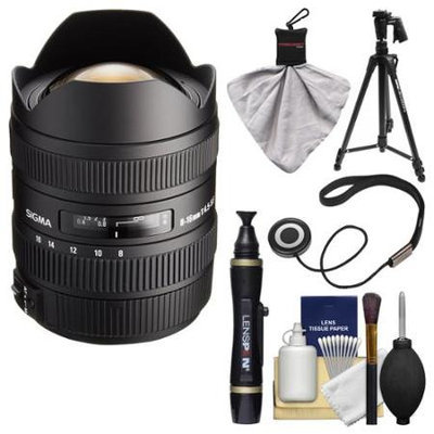 Sigma 8-16mm f/4.5-5.6 DC HSM Ultra-Wide Zoom Lens (for Canon EOS Cameras) with Tripod + Cleaning Kit