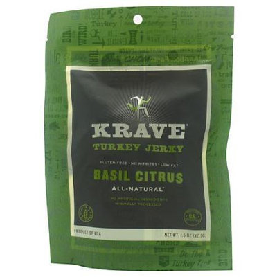 Krave Turkey Jerky Basil Citrus 1.5 oz