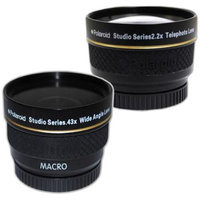 Polaroid Studio Series 30/30.5/43/37mm .43x Wide Angle Lens +2.2X Telephoto Lens