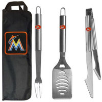 Siskiyou Buckle Co., Inc. MLB 3 Piece BBQ Tool Set with Bag - Miami Marlins