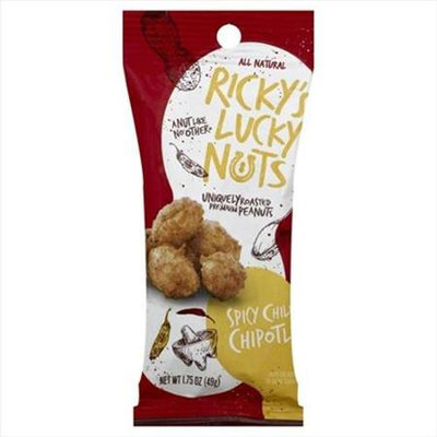 Ricky's Lucky Nuts Rickys Lucky Nuts 1.75 oz. Dry Roasted Spicy Chile Chipotle Peanuts Case Of 12