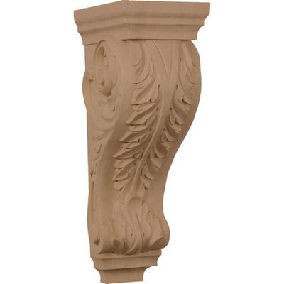 Ekena Millwork 6-in x 18-in Cherry Acanthus Wood Corbel