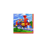 Amscan - Kookaburra BB002935 Train Beverage Napkins - 16-Pack
