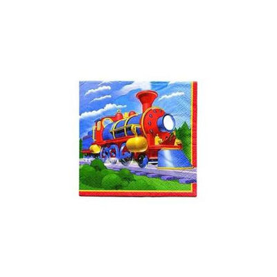 Amscan - Kookaburra BB002935 Train Beverage Napkins - 16-Pack