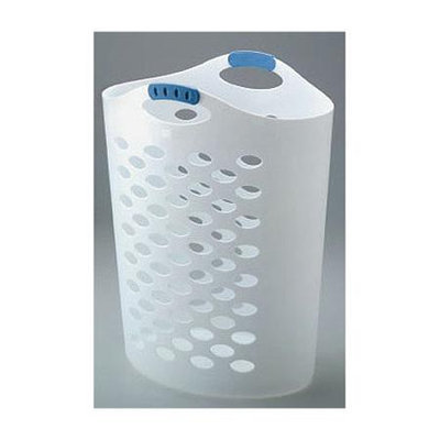 RUBBERMAID 1.75 Bushels White Flex 'N Carry Hamper
