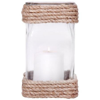 Home Essentials & Beyond Inc Home Essentials 69583 9 in. H Montauk Square Rope Hurricane