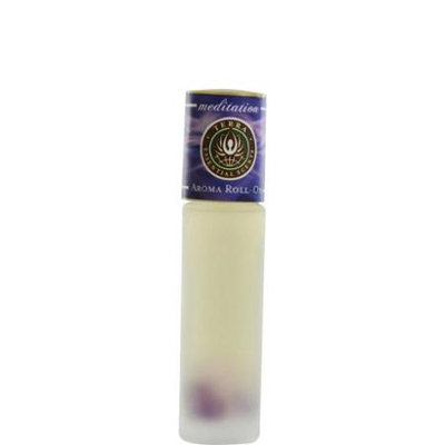 ESSENTIAL OILS TERRA MEDITATION AROMA ROLL ON - ESSENTIAL OILS OF FRANKINCENSE, MYRRH, SANDALWOOD, CLARY SAGE & YLANG YLANG WITH AMETHYST GEMSTONES .33 OZ for UNISEX