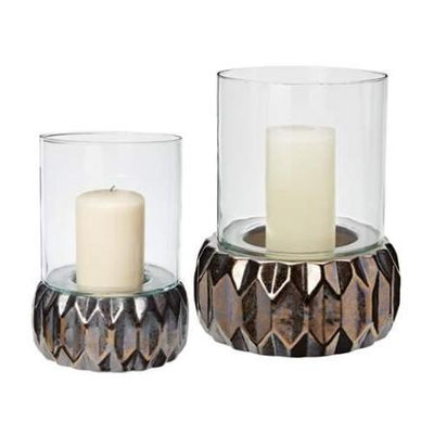 LAZY SUSAN - 857-151/S2 - 9 Multifaceted Origami Hurricane (Set of 2)