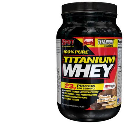 San Nutrition SAN 100% Pure Titanium Whey Graham Cracker Supplement, Chocolate, 2 Pound