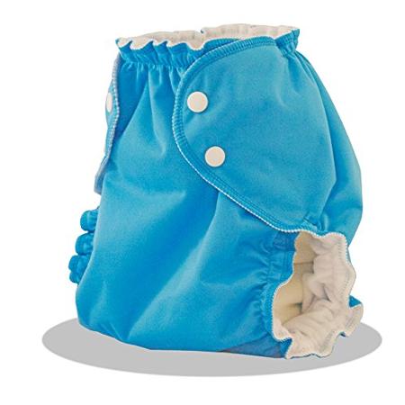 Applecheeks Cloth Diaper Cover - Breathable, Waterproof Cover Sewn to a Soft Microfleece Inner Layer in Bright Blue (St. Lucia) By A