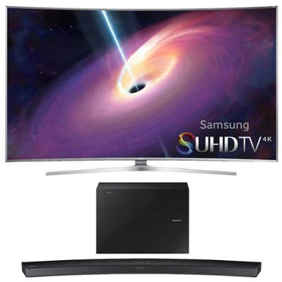 Samsung - Bundle UN65JS9500 - 65-Inch Curved 4K 120hz SUHD 3D LED TV w/ HW-J6000 Soundbar Bundle - E2SAMUN65JS9500