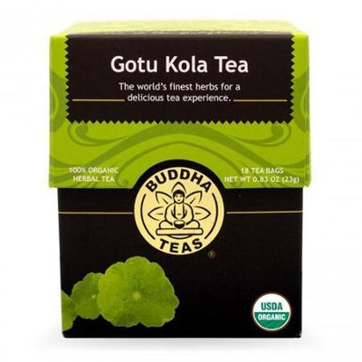 Buddha Teas Gotu Kola 100 Percent Organic Herbal Tea 18 Bags Per Packet
