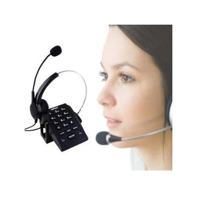 AGPtek Call Center Dialpad Monaural Corded Headset Headphone Telephone with Tone Dial Key Pad