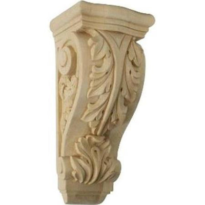 Ekena Millwork 5.25-in x 12-in Lindenwood Acanthus Wood Corbel