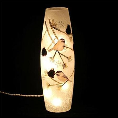 DecorFreak Long Glass Jar - Two Sparrows