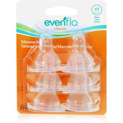 Evenflo 6-Pack Silicone Slow Flow Nipples