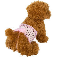 Cue Cue Pet Frilly Pink Polka Dot Sanitary Underwear for Female Dogs (Medium)