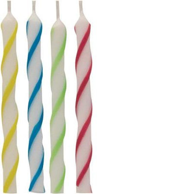 Creative Converting Thin Striped Multi Color 20 Pack Birthday Candles