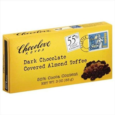 Chocolove TOFFEE, ALMD, DK CHOC CVRD, (Pack of 6)