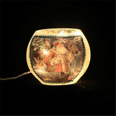 DecorFreak Santa Oval Glass Jar - - Santa & Birds