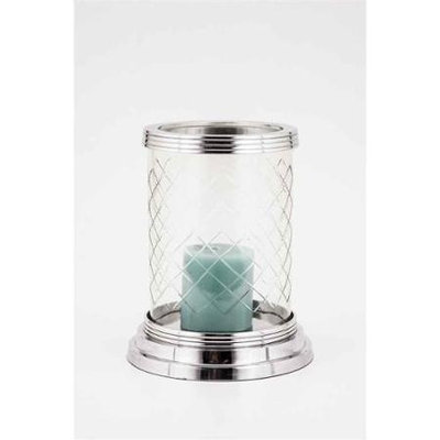 Horizon Interseas Inc H-1046 ELIZABETH DIAMOND CUT GLASS HURRICANE LAMP