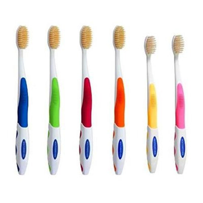 Mouth Watchers, Llc Mouth Watchers Antimicrobial Toothbrush with Flossing Bristles, Family 6-pack
