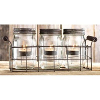 Home Essentials & Beyond Inc Home Essentials 3-piece Mason Jar & Votive Candle Caddy Set
