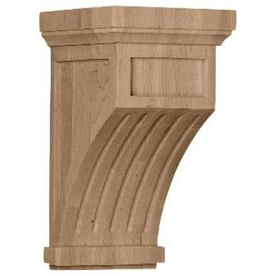 Ekena Millwork 7-in x 13-in Rubberwood Fluted Mission Wood Corbel