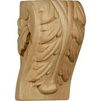 Ekena Millwork 1.75-in x 3-in Alder Acanthus Wood Corbel