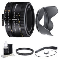 Nikon 50mm F/1.8 D AF FS-52 Lens w/ Filter, Lens Hood & Cleaning kit