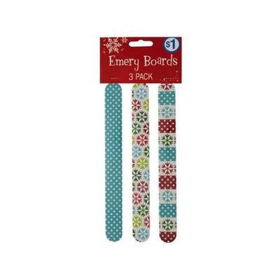 Kole Imports Bulk Buys Assorted Color Holiday Print Emery Boards 18 Pack