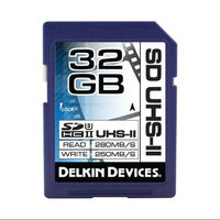 Delkin 32GB UHS-II U3 Cinema SDHC Memory Card, 280MB/s Read Speed, 250MB/s Write Speed