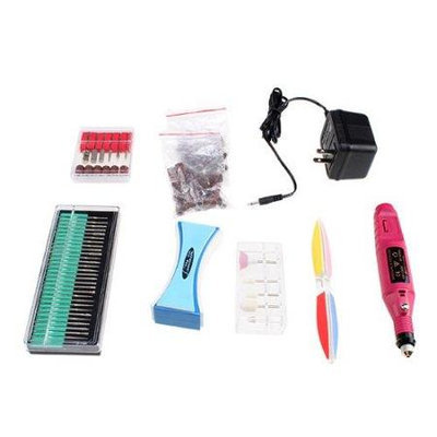 Agptek Pen Shape Electric Manicure Nail Art Drill File for Sharpening Sanding Polishing Drilling + 6 Bit Black